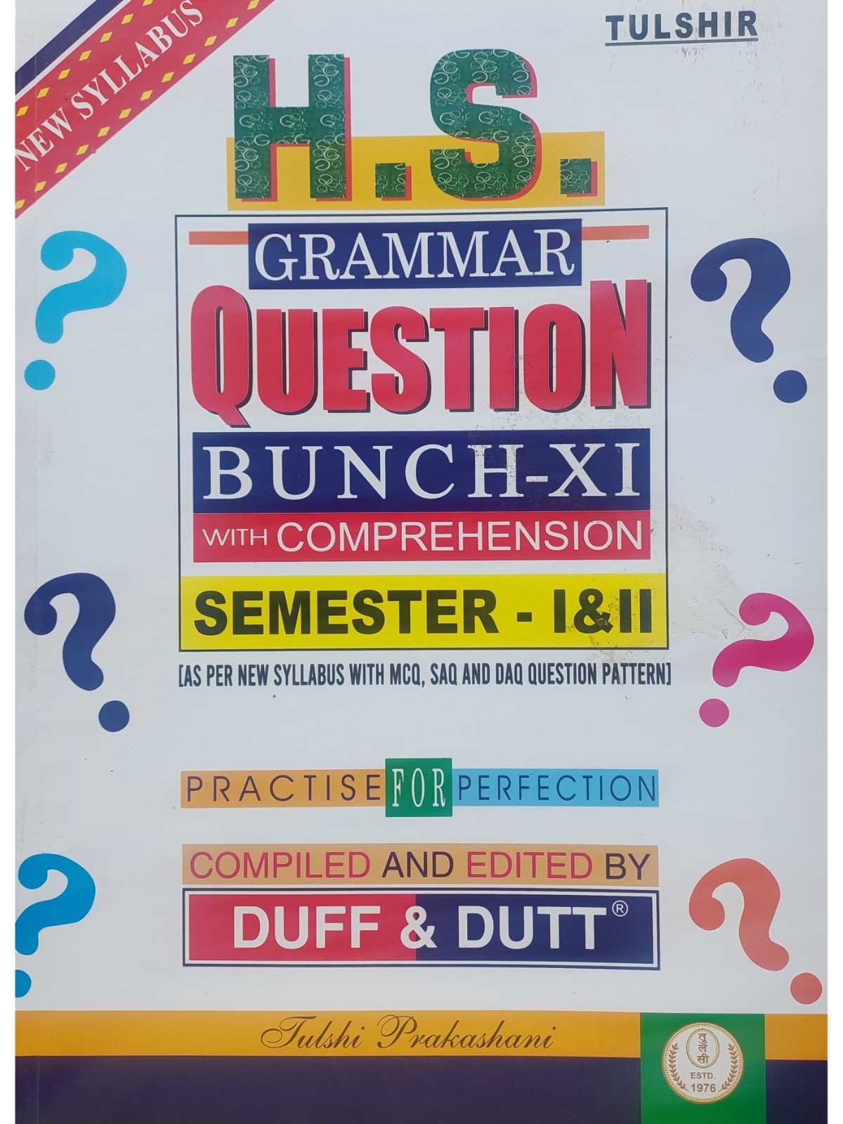 H S Grammar Question Bunch with Comprehension Class 11 Semester 1 | Duff & Dutt
