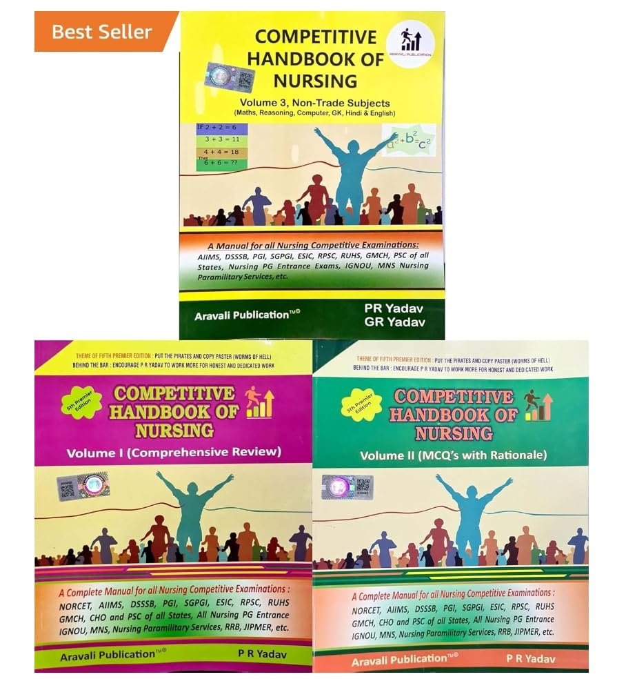 PR Yadav - Competitive Handbook of Nursing - Vol 1 + 2 + 3 | Set of 3 Books | Updated for 2025 Exams